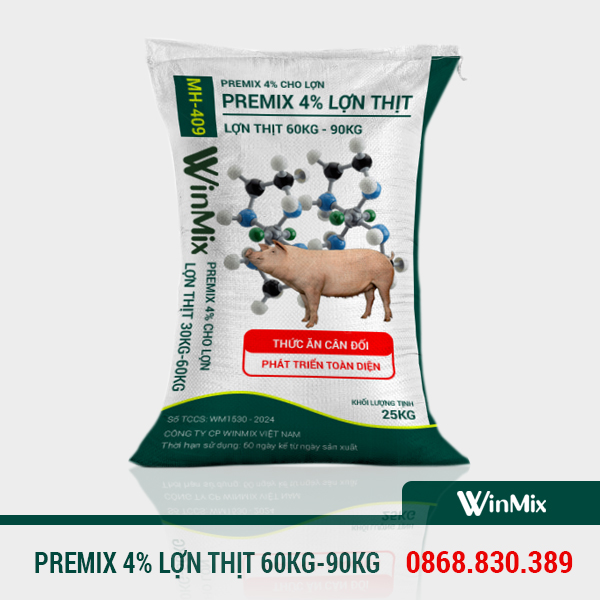 Premix cho heo 60kg-90kg premix 4%