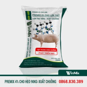 Premix cho heo 90kg-xuất chuồng premix 4%