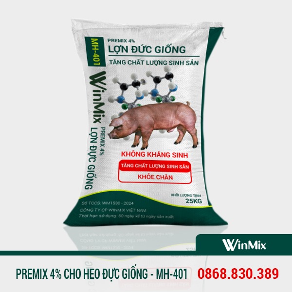 Premix cho heo đực giống premix 4% winmix