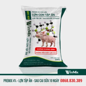 Premix cho heo tập ăn đến sau cai sữa 10 ngày Premix 4%