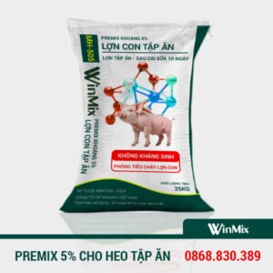 Premix khoáng cho heo tập ăn đến sau cai sữa 10 ngày Premix 5%